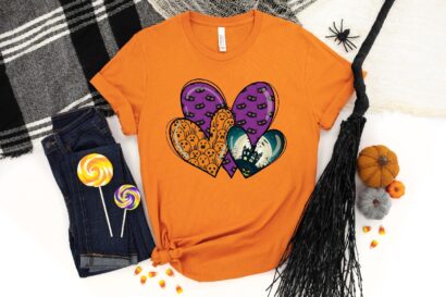 Halloween Hearts Doodle Shirt, Halloween Matching Shirt