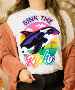 Sink The Rich Shirt, Gladys The Yacht- Sinking Orca Shirt, Orca Rainbow shirt, Political Meme Funny Tshirt