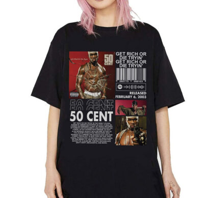 50 Cent tshirt, 50 Cent tour 2023 shirt, Get Rich Or Die Tryin Album Shirt