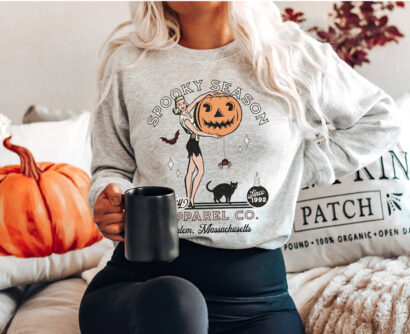 Spooky Season Sweatshirt, Retro Halloween Sweatshirt, Vintage Inspired Halloween Sweater, Halloween Pumpkin Crewneck