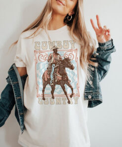 Western Cowboy Country T-shirt, Vintage Inspired Tee Shirt, Western Graphic Tee