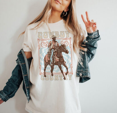 Western Cowboy Country T-shirt, Vintage Inspired Tee Shirt, Western Graphic Tee