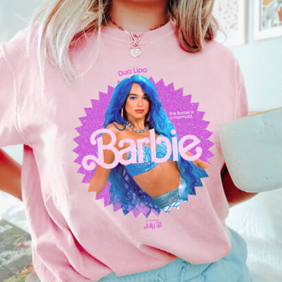 Dua Lipa Barbie 2023 Comfort Colors® Shirt, Mermaid Barbie Shirt, Dua Lipa Barbie 2023 Shirt, Barbie Movie Shirt