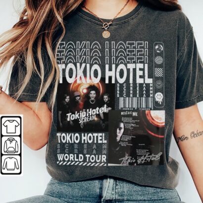 Comfort Colors Tokio Hotel Music Shirt, Y2K 90s Merch Vintage Tokio Hotel Band Tour 2023 Shirt