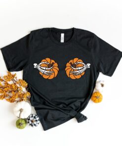 Skeleton Boob Hand Shirt, Skeleton Pumpkin Shirt, Boobs Shirt, Skeleton Shirt