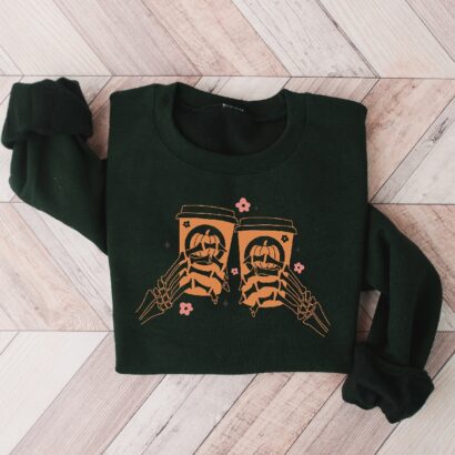 Skeleton Hands Coffee Shirt, Skeleton Hand Shirt, Halloween Shirt