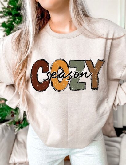 Cozy Season Sweatshirt, Thanksgiving Shirt, Cute Fall Sweatshirt