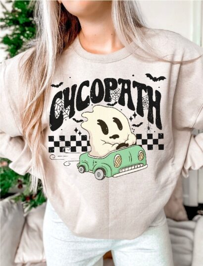 Cycopath Ghost Shirt, Spooky Season Sweatshirt, Trendy Halloween Shirt