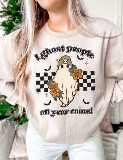 Ghost People Year Round Sweatshirt, Cool Ghost Halloween Shirt