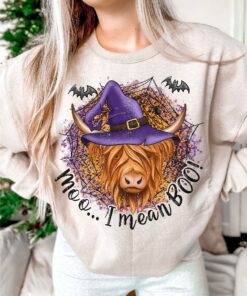 Halloween Highland Longhorn Cow Shirt, Moo I Mean Boo Cute Cow Shirt