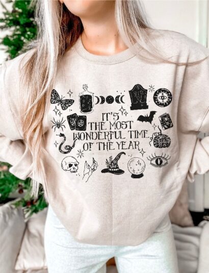 Halloween Doodles Shirt, Spooky Season Sweatshirt