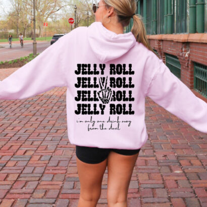 Jelly Roll Hoodie - Jelly Roll One Drink Away From The Devil Hoodie - Jelly Roll - Son of a Sinner