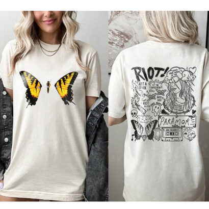 Paramore Band 2 Sides Shirt, Paramore Doodle Art Shirt, Paramore Merch, Comfort color shirt