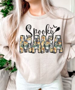 Spooky Mama Halloween Shirt, Witchy Halloween Spooky Shirt, Boho Halloween Shirt