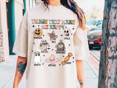 Things That Make Me Happy Shirt, Halloween Spooky Season Shirt