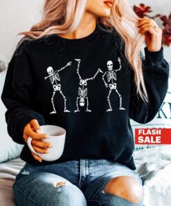 Dancing Skeleton Sweatshirt, Funny Halloween Sweatshirt For Women