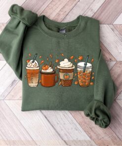 Fall Coffee Sweatshirt For Women, Fall Crewneck Pumpkin Spice Sweatshirt