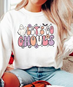 Lets Go Ghouls Halloween Sweatshirt, Vintage Halloween Sweater