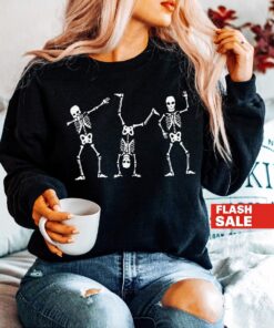 Skeletons Halloween Sweatshirt, Skeleton Sweatshirt