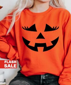Womens Jack-o-lantern Shirt, Pumpkin Face Sweatshirt