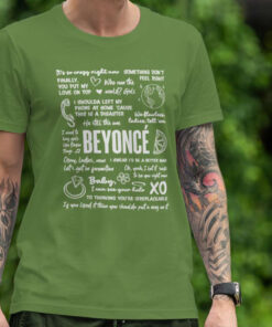 Beyonce Tshirt, Lyric Album Song Beyonce Sketch Shirt