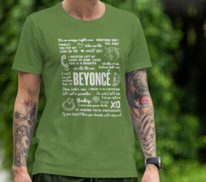 Beyonce Tshirt, Lyric Album Song Beyonce Sketch Shirt