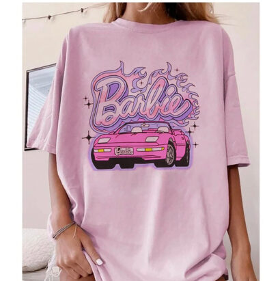 Barbie Car tshier, Barbie Glitter Car Boyfriend Shirt, Barbie Movie 2023 shirt