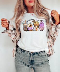Halloween Coffee t-Shirt, Fall Shirt For Women, Pumpkin Coffee Shirt