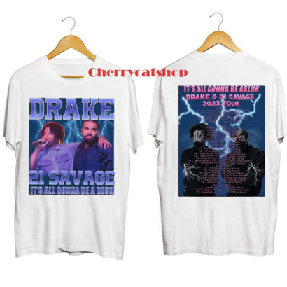 Drake With 21 Savage Tour Tshirt, Drake It's All A Blur Tour 2023 shirt, 21 Savage Rapper Shirt