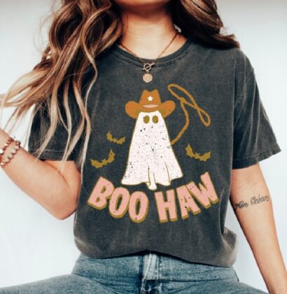 Boo Haw Western Shirt, Ghost Halloween Shirt, Cute Fall Shirt