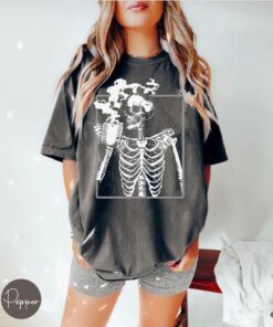 Coffee Skeleton Shirt, Happy Halloween Skeleton Shirt