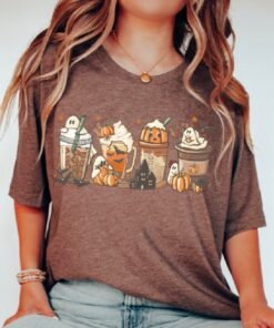 Fall Coffee Shirt, Coffee Lover Tee Shirt, Halloween Pumpkin Latte Shirt