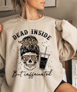 Dead Inside Halloween Shirt, Womens Skeleton Halloween Shirt