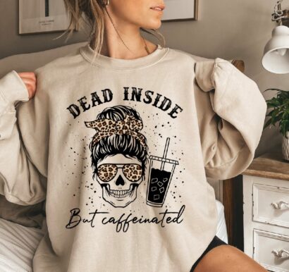 Dead Inside Halloween Shirt, Womens Skeleton Halloween Shirt