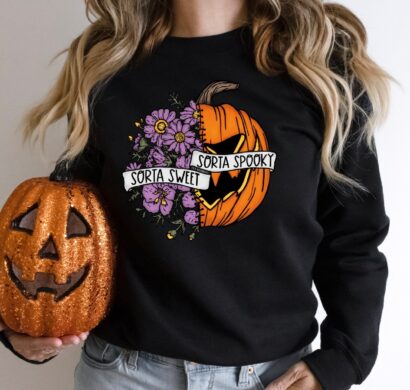 Halloween Pumpkin Shirt, Cute Pumpkin Sweatshirt, Spooky Fall Sweatshirt