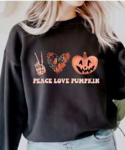 Halloween Shirts For Women, Fall Skeleton Shirt, Halloween Pumpkin T-shirt