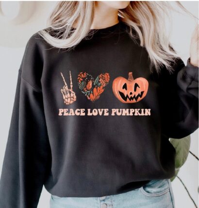 Halloween Shirts For Women, Fall Skeleton Shirt, Halloween Pumpkin T-shirt