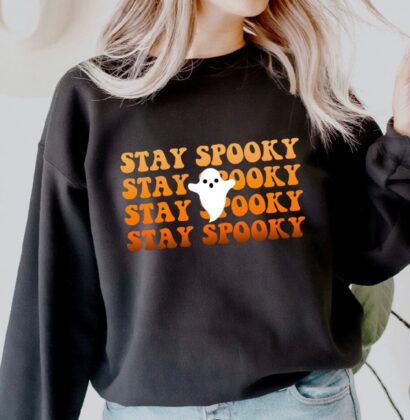 Stay Spooky Vibes T-shirt, Cute Fall Halloween Graphic Tee Shirt