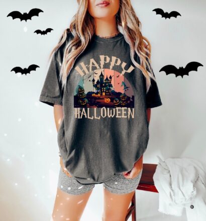 Happy Halloween Horror Shirt, Cute Halloween Tee For Women