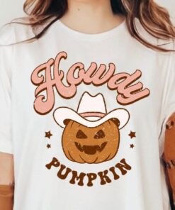 Howdy Pumpkin Halloween Shirt, Cute Women's Western Halloween Tee