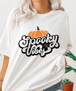 Spooky Vibes Halloween Shirt, Spooky Mama Halloween Mom Shirt