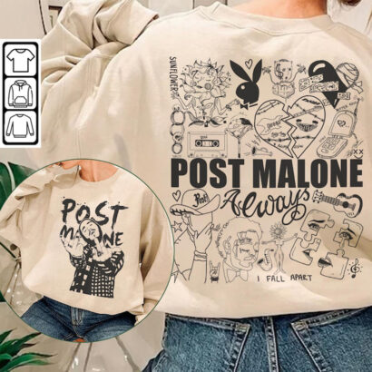 Post Malone Doodle Art Tattoo Shirt, 2 Side Post Malone