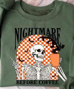 Funny Halloween Shirt,Skeleton Halloween Shirt Coffee Fall Shirt,Fall Shirt