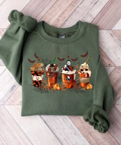 Fall Coffee Sweatshirt, Pumpkin Spice Shirt, Halloween Coffee Sweatshirt