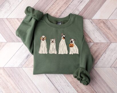 Halloween Dog Sweatshirt, Ghost Dog Shirt