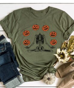 Pumpkin Halloween Shirt,Skeleton Halloween Shirt,Pumpkin Shirt,Fall Halloween Shirt