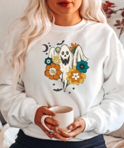 Retro Floral Ghost Sweatshirt