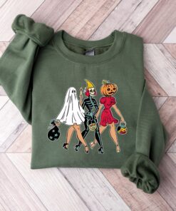 Sanderson Sisters Leopard Shirt, Trick Or Treat Halloween Sweatshirt