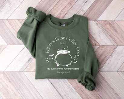 Witches Brew Sweatshirt, Funny Coffee Co Crewneck Sweatshirt