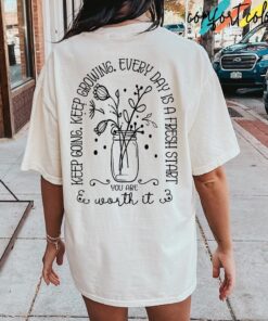 Keep Going Keep Growing Shirt,Mental Health Matters,Boho Wildflowers shirt,Floral Aesthetic Shirt